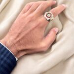 14k Yellow Gold Roulette Signet Ring for men solid.