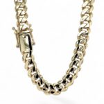 9k Yellow Gold Solid Cuban Light Links Chain With Box Clasp - 12 mm