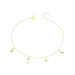 9k Yellow Gold Ladies Charm Bracelet