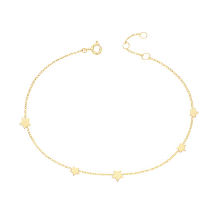 9k Yellow Gold Ladies Star Bracelet