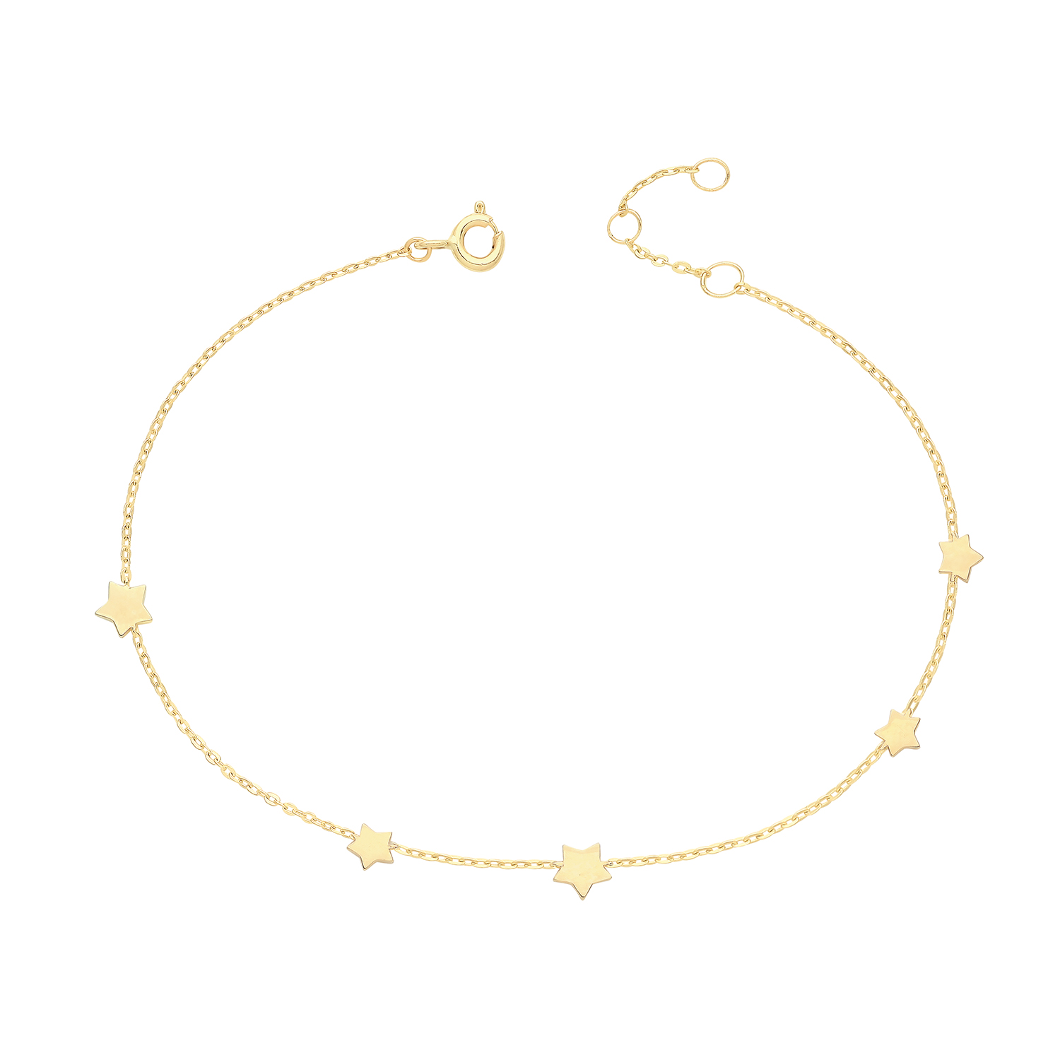 9k Yellow Gold Ladies Star Bracelet - Image 1