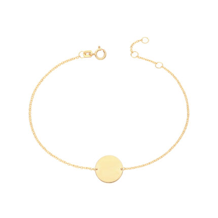 9k Yellow Gold Ladies Disc Bracelet