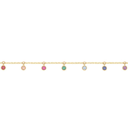 9k Yellow Gold Ladies Rainbow Bracelet