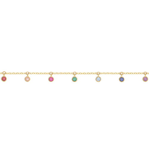 9k Yellow Gold Ladies Rainbow Bracelet - Image 1