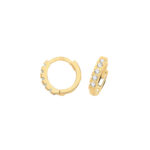 9k Yellow Gold CZ Huggies Earrings