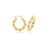 9k Yellow Gold Twisted Earrings