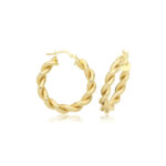 9k Yellow Gold Twisted Earrings - Image 2