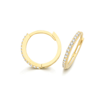 9k Yellow Gold Hinged Huggies Earrings