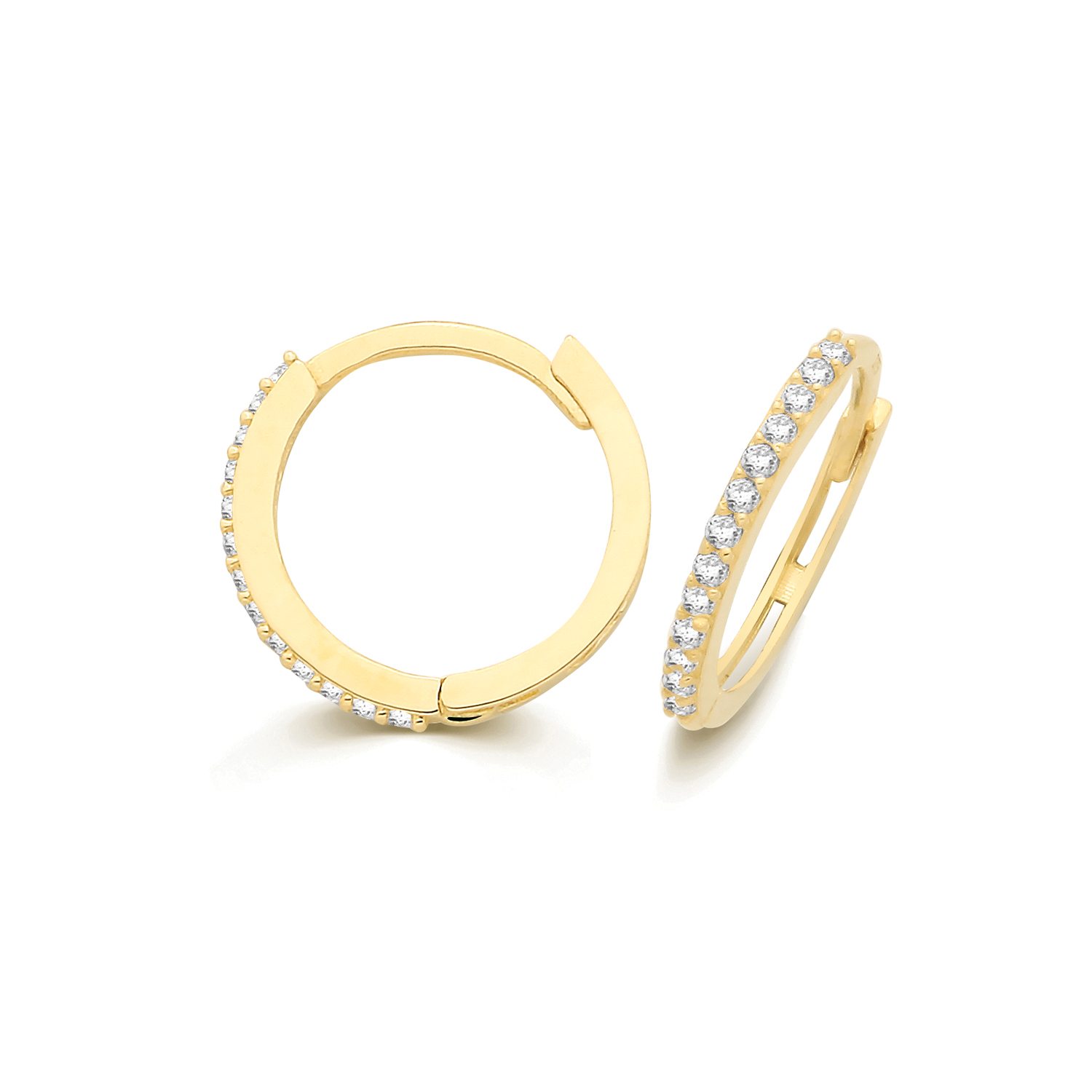 9k Yellow Gold Hinged Huggies Earrings - Image 1