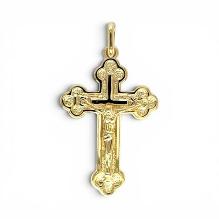 14k Yellow Gold Crucifix Cross Pendant - TJGR598