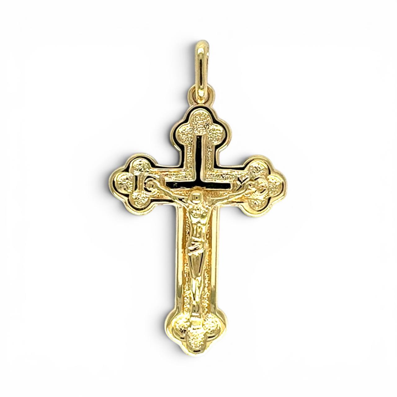 14k Yellow Gold Crucifix Cross Pendant - TJGR598 - Image 1