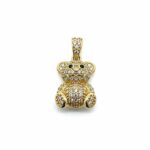14k Yellow Gold Cz Bear Pendant - Image 2