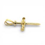 14k Yellow Gold Nail Cross Pendant - Image 2