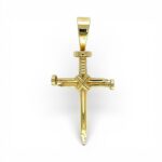 14k Yellow Gold Nail Cross Pendant - Image 3