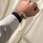 9k Yellow Gold Patterned Cage Bracelet - 10.50 mm - Image 8