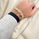 9k Yellow Gold Patterned Cage Bracelet - 10.50 mm - Image 9
