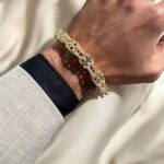 9k Yellow Gold Patterned Cage Bracelet - 10.50 mm - Image 6
