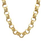 9k yellow gold belcher chain 11 mm wide solid italain made.