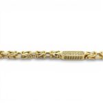 14k Yellow Gold Stone Set Byzantine Bracelet - 4 mm - Image 4