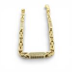 14k Yellow Gold Stone Set Byzantine Bracelet - 4 mm - Image 7