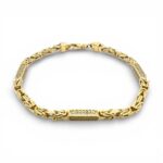 14k Yellow Gold Stone Set Byzantine Bracelet - 4 mm - Image 6