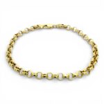 14k Yellow Gold belcher bracelet semi solid.