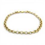 14k Yellow Gold belcher bracelet semi solid.