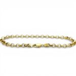 14k Yellow Gold belcher bracelet semi solid.