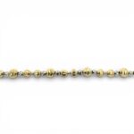 14k Yellow and White Gold Diamond Cut Ball Bracelet - 5 mm - Image 3