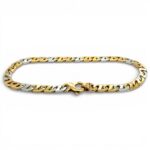 14k Yellow and White Gold Flat Anchor Bracelet - 5 mm - Image 2