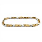 14k Yellow and White Gold Flat Anchor Bracelet - 5 mm - Image 4