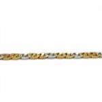 14k Yellow and White Gold Flat Anchor Bracelet - 5 mm - Image 3