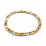 14k Yellow and White Gold Flat Anchor Bracelet - 5 mm
