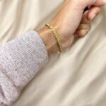 14k Yellow Gold Stone Set Byzantine Bracelet - 4 mm - Image 11