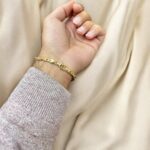 14k Yellow Gold Stone Set Byzantine Bracelet - 4 mm - Image 8