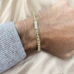 14k Yellow Gold Stone Set Byzantine Bracelet - 4 mm - Image 10