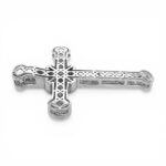 9k White Gold Diamond Baguette Crossover Cross Pendant - 1.94 ct - Image 3
