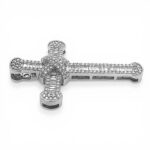 9k White Gold Diamond Baguette Crossover Cross Pendant - 1.94 ct - Image 4
