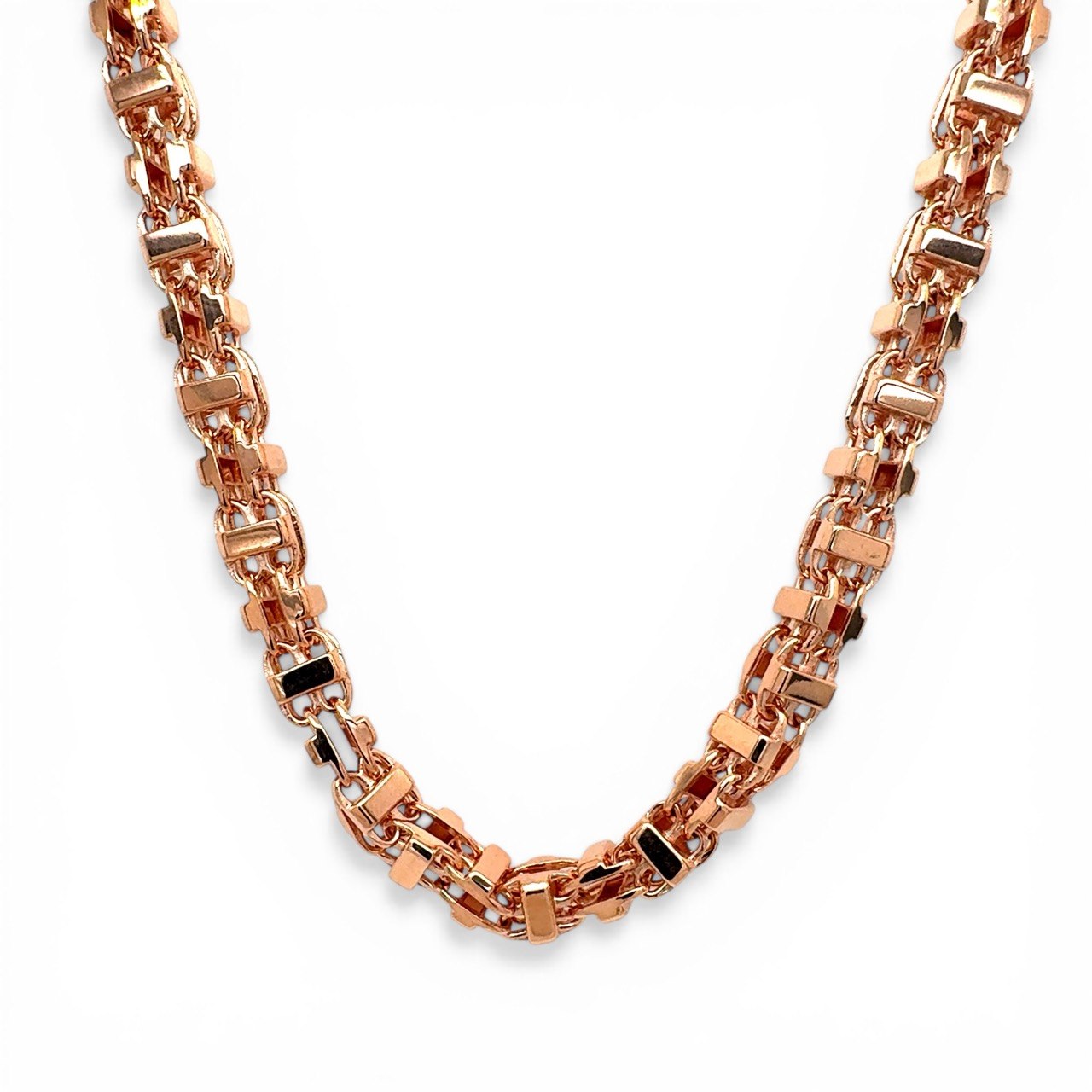 9k Rose Gold Cage Chain - 7 mm - Image 1