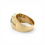 14k Yellow Gold Patterned Rolex Square Cz Signet Ring - Image 2