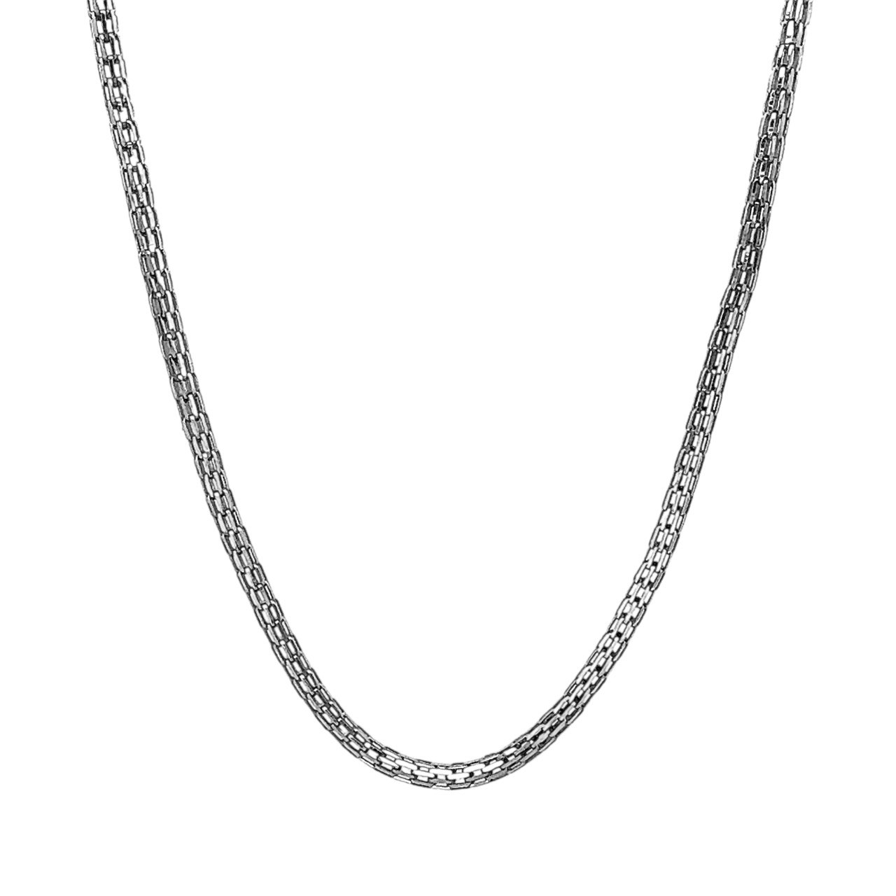 18k White Gold Fancy Box Chain - 2 mm - Image 1