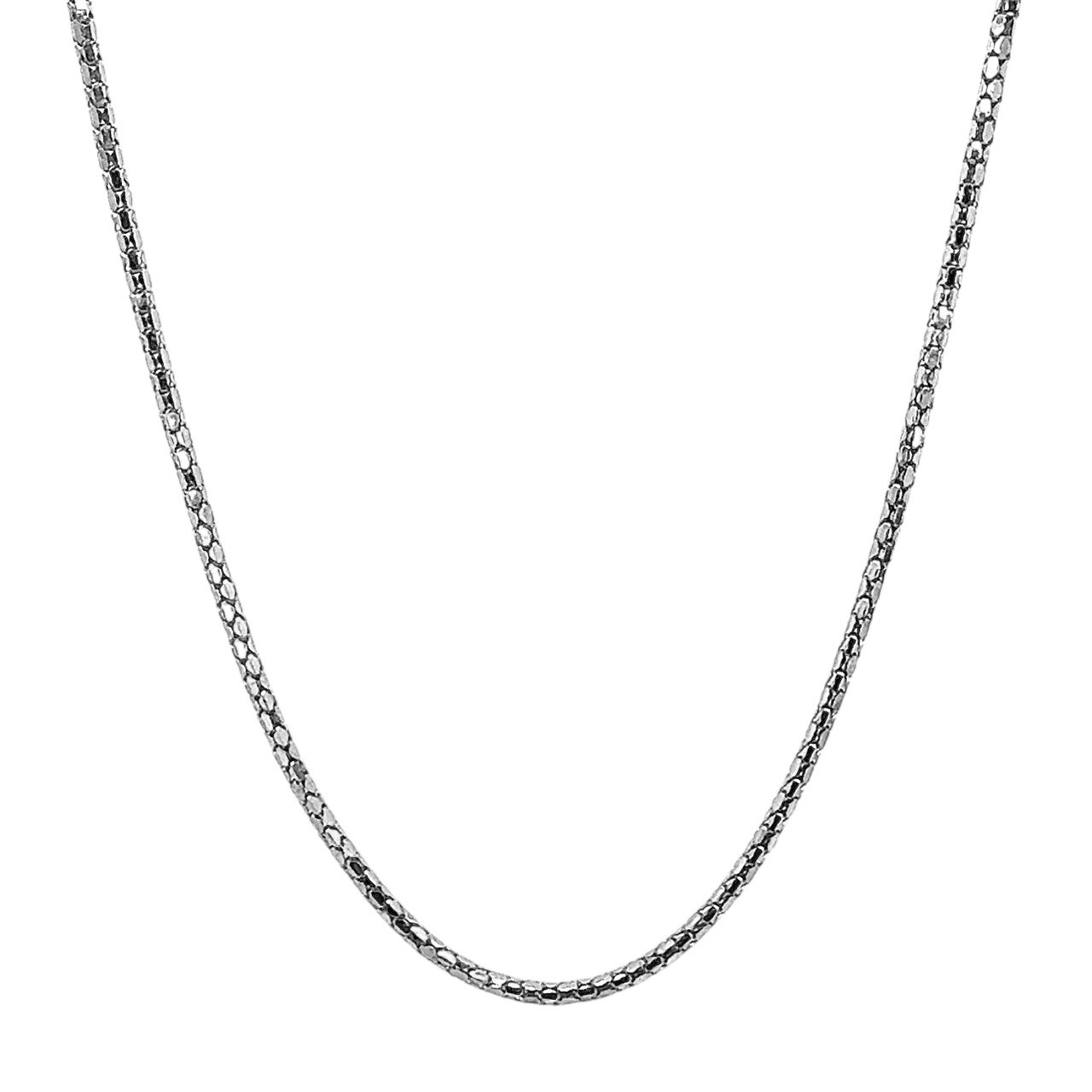 18k White Gold Diamond Cut Snake Chain - 1.2 mm - Image 1