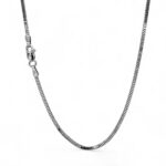 18k White Gold Diamond Cut Box Chain - 1.2 mm - Image 2