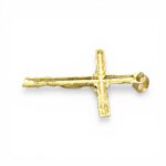 14k Yellow Gold Barked Crucifix Cross Pendant - Image 2
