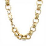 9k Yellow Gold Light Weight Solid Belcher Chain Patterned and Plain Links - 13.50 mm - Image 2