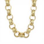 9k Yellow Gold Light Weight Solid Belcher Chain Patterned and Plain Links - 13.50 mm - Image 5