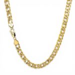 9k Yellow Gold semi solid double curb chain.