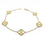 14k Yellow gold clover bracelet 10 mm.