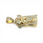 14k Yellow Gold Jesus Pendant Set With Lab Diamonds - 3.64 ct - Image 4
