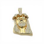 14k Yellow Gold Jesus Pendant Set With Lab Diamonds - 3.64 ct - Image 3